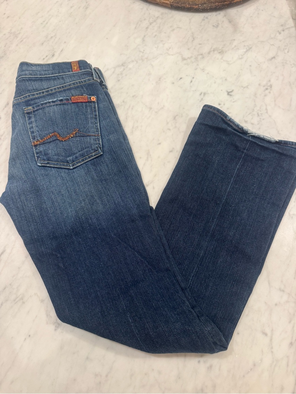 Vintage Y2K 7 For All Mankind Original Bootcut Low Rise Jeans 28 Made USA